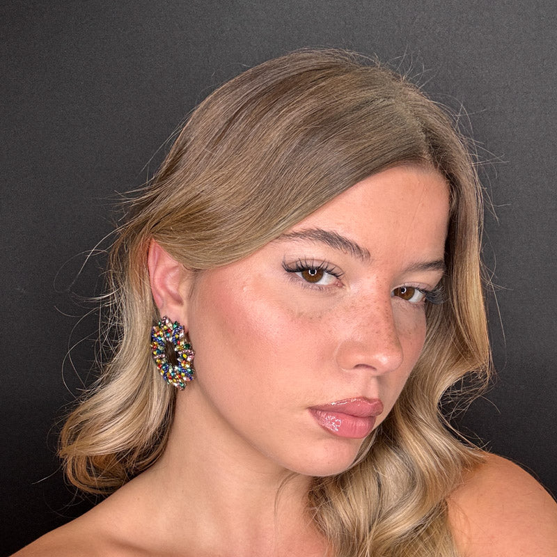 Palestro Milano Orecchini Ghirlanda Natalizia Multicolor