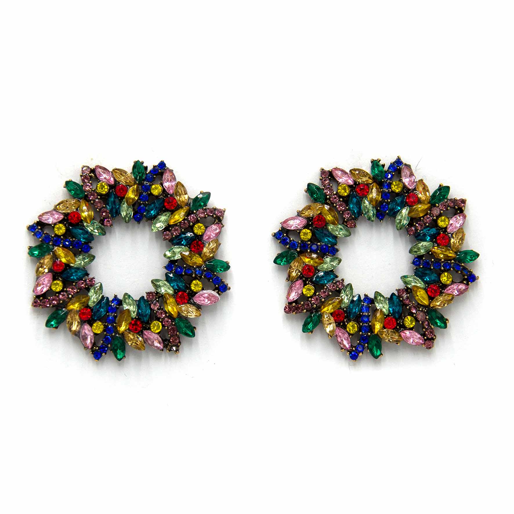 Palestro Milano Orecchini Ghirlanda Natalizia Multicolor