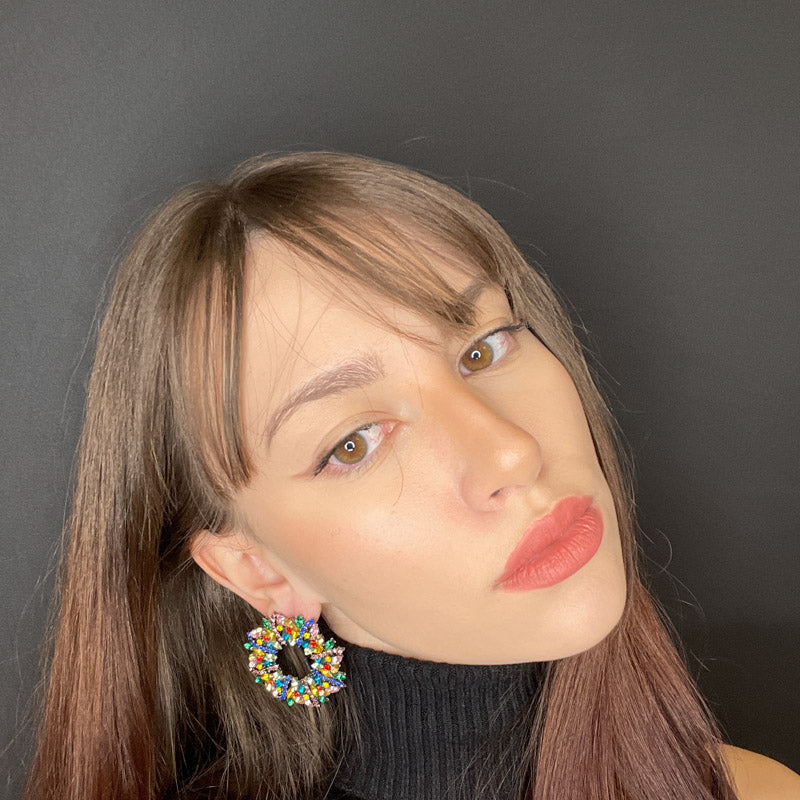 Palestro Milano Orecchini Ghirlanda Natalizia Multicolor