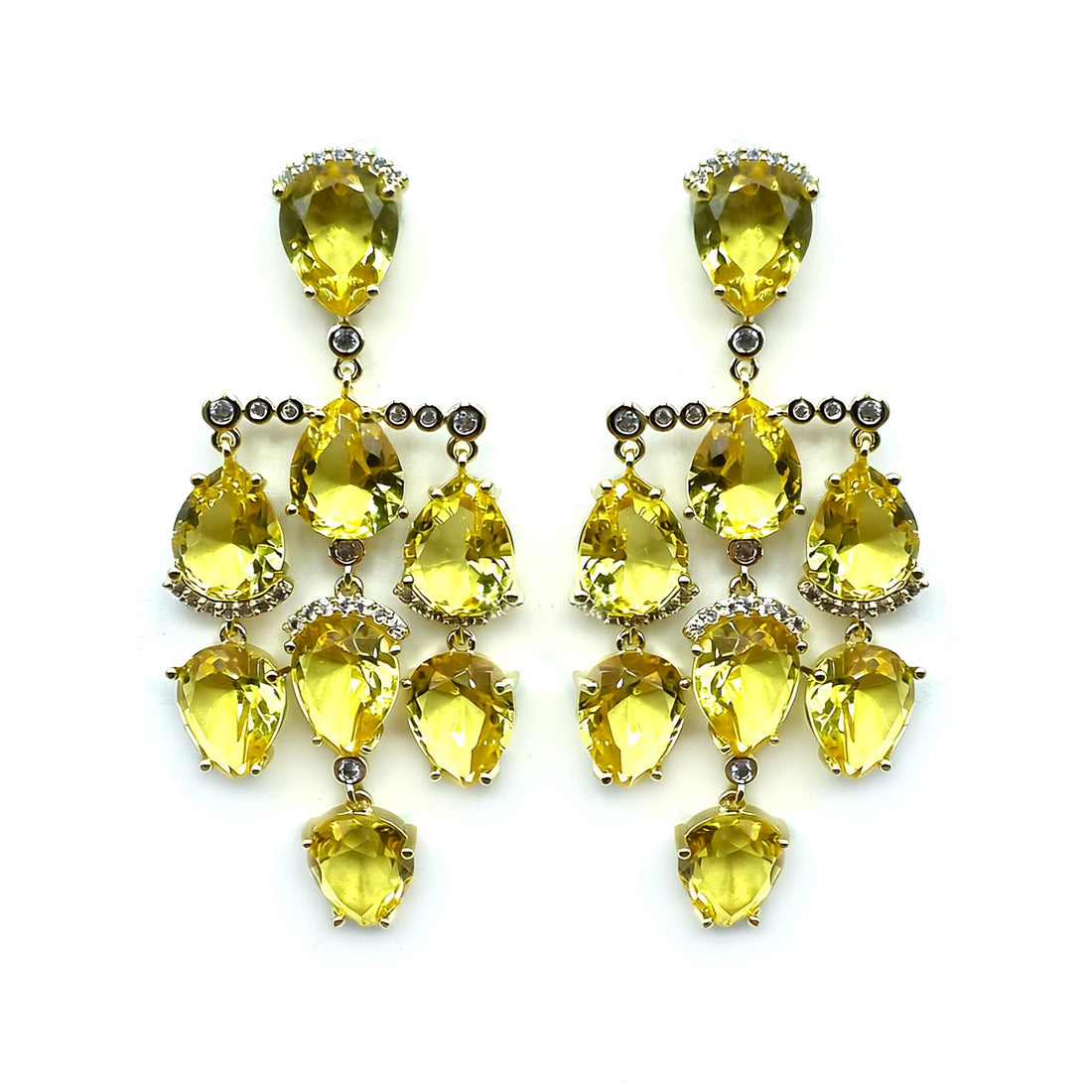 Palestro Milano Orecchini Giallo caldo Gocce preziose a cascata