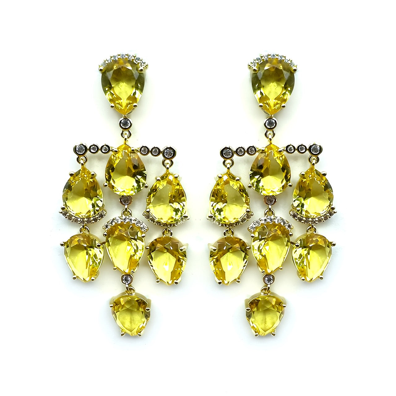 Palestro Milano Orecchini Giallo caldo Gocce preziose a cascata