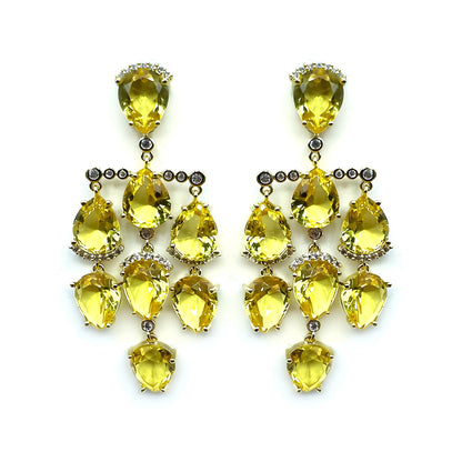 Palestro Milano Orecchini Giallo caldo Gocce preziose a cascata