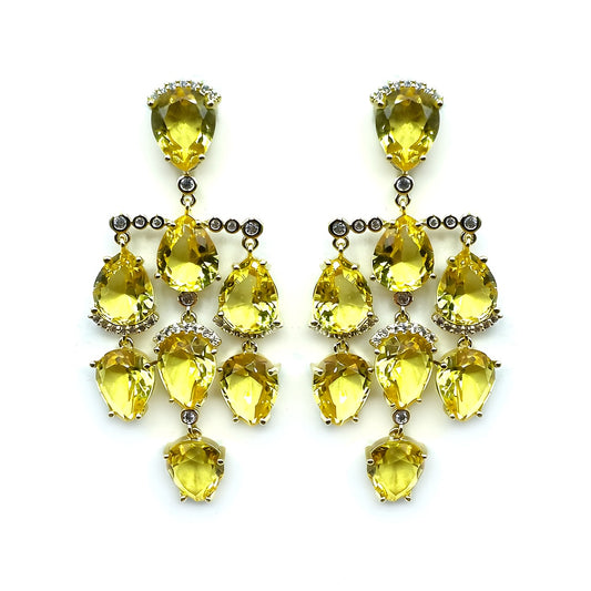 Palestro Milano Orecchini Giallo caldo Gocce preziose a cascata