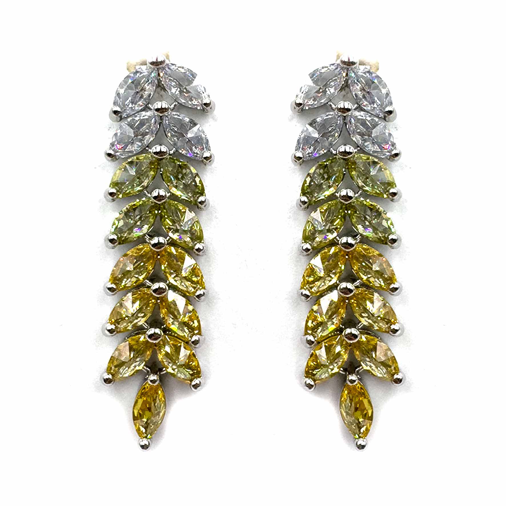 Palestro Milano Orecchini Giallo Foglioline sfumate