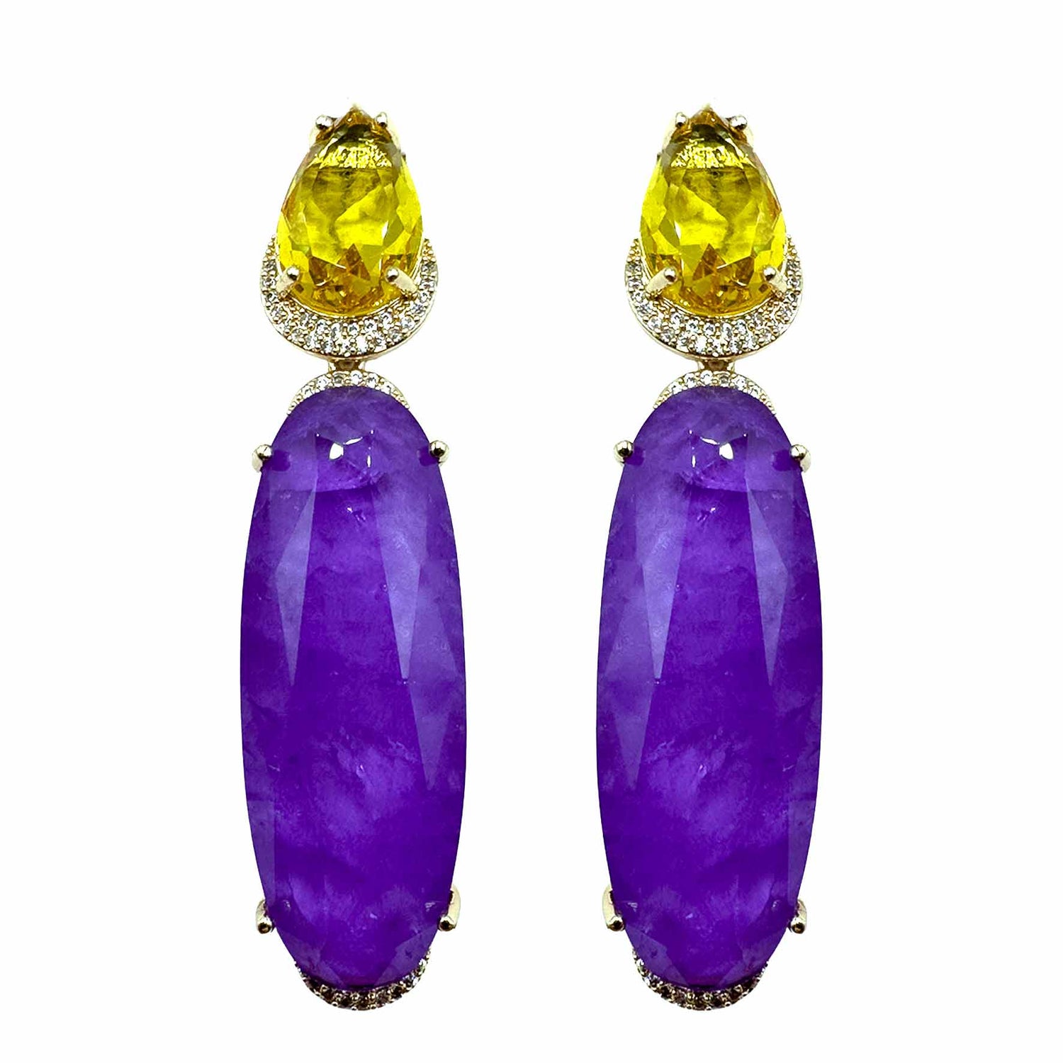 Palestro Milano Orecchini Giallo Violet Lily