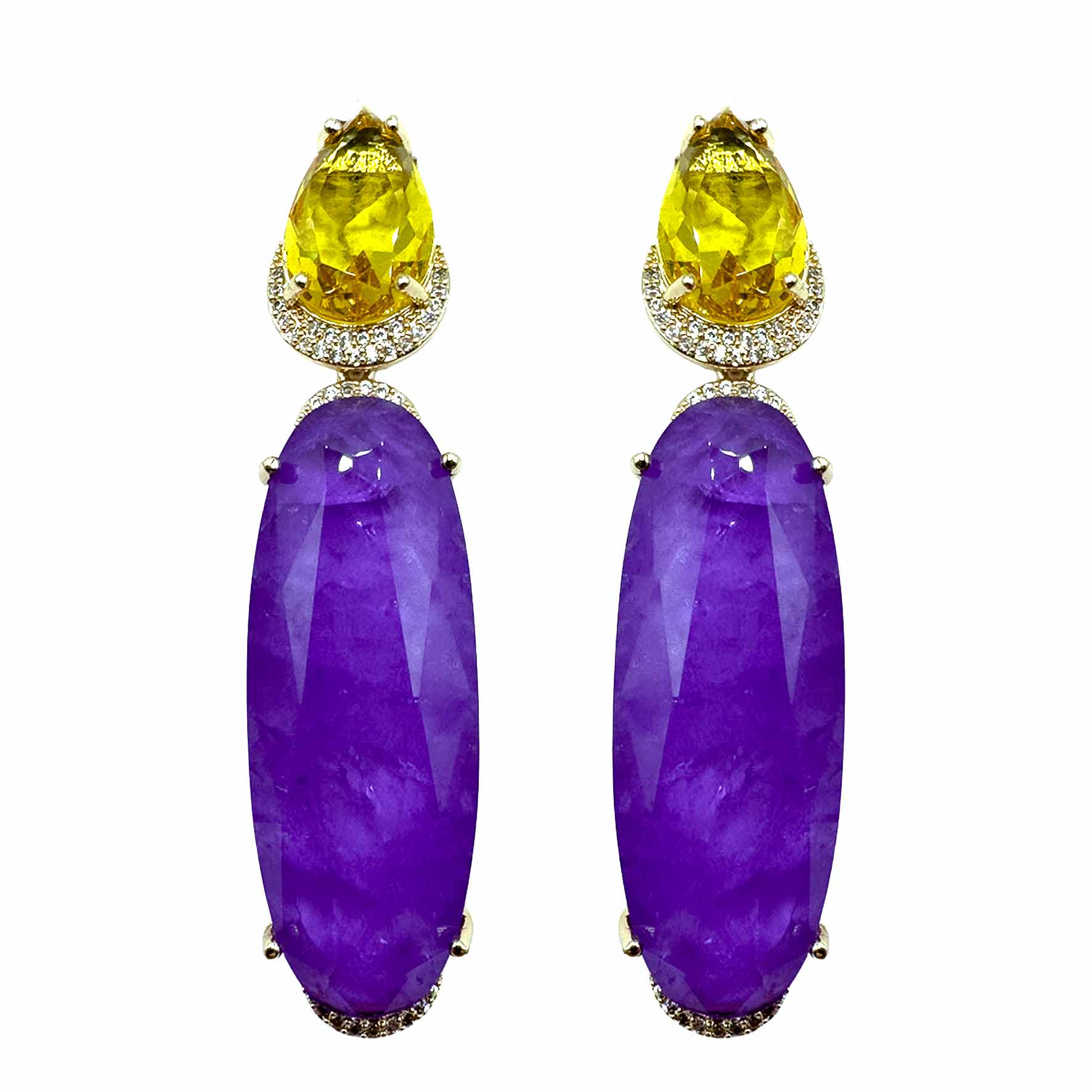 Palestro Milano Orecchini Giallo Violet Lily