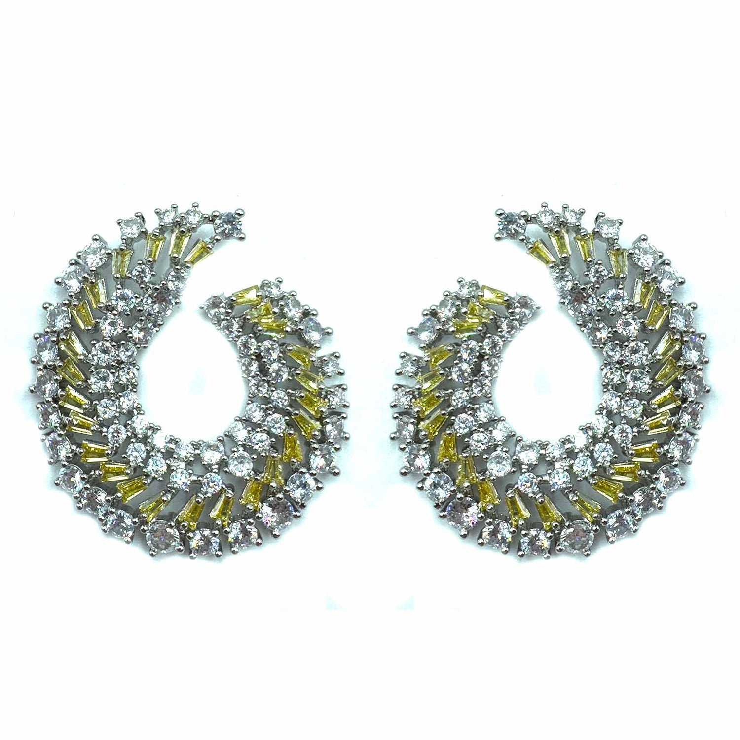 Palestro Milano Orecchini Giallo Virgole Brillanti