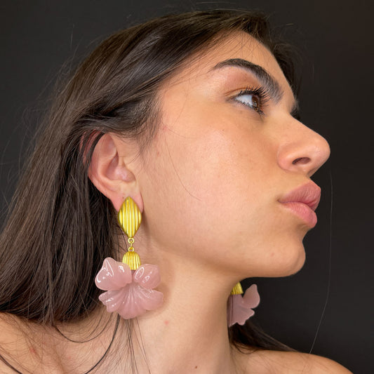 Palestro Milano Orecchini Giglio rosa cipria