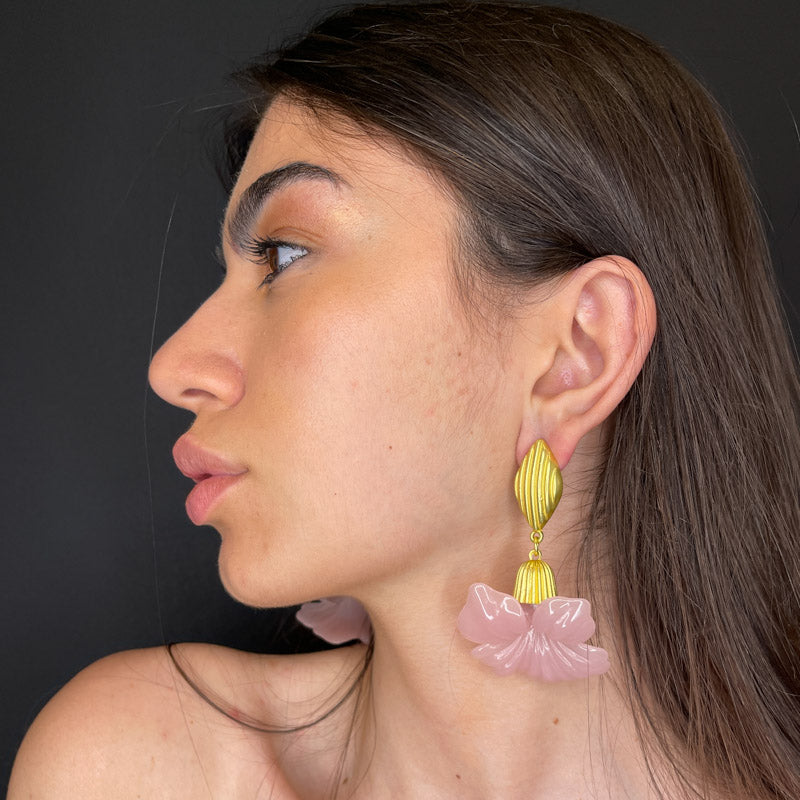 Palestro Milano Orecchini Giglio rosa cipria