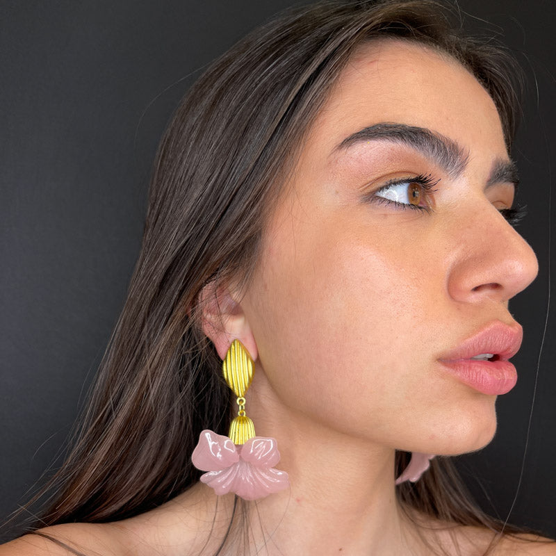 Palestro Milano Orecchini Giglio rosa cipria