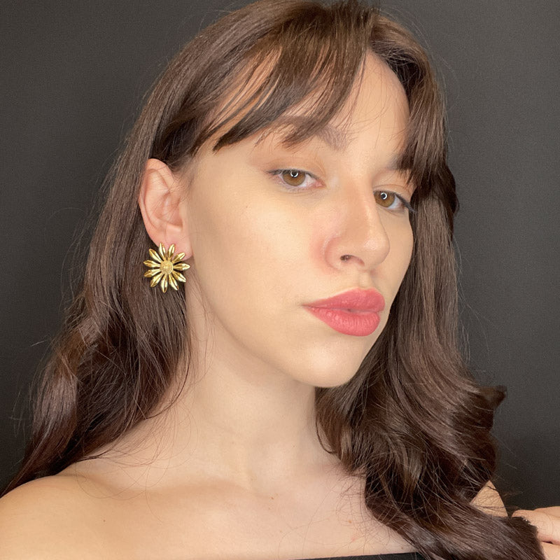 Palestro Milano Orecchini Girasole Gold Plated