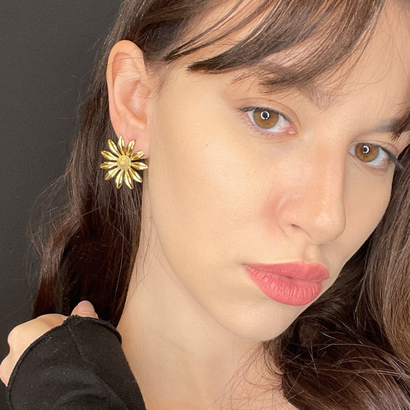 Palestro Milano Orecchini Girasole Gold Plated