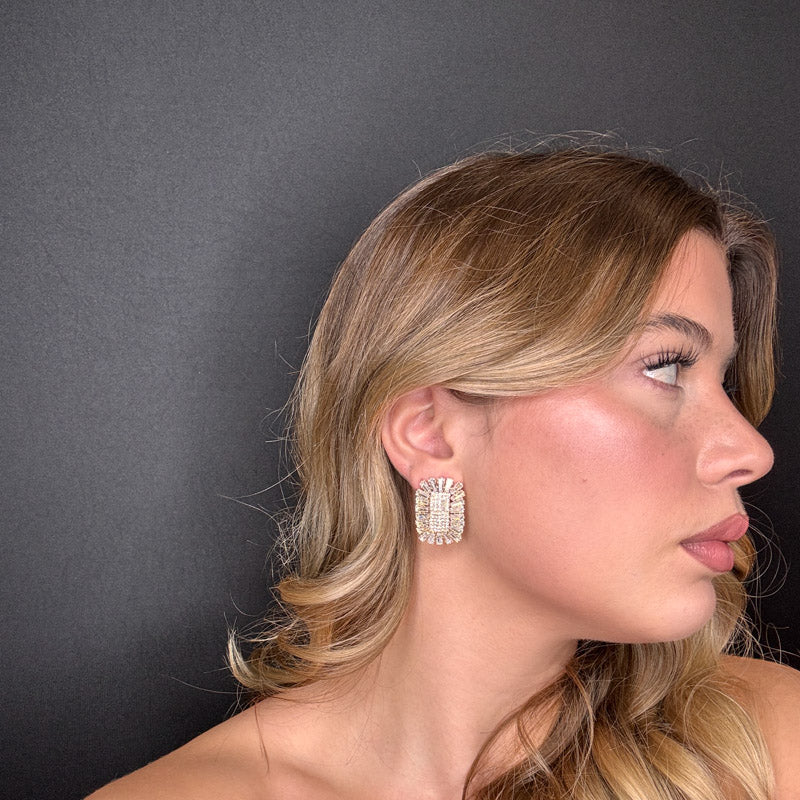 Palestro Milano Orecchini Girasole Rettangolare