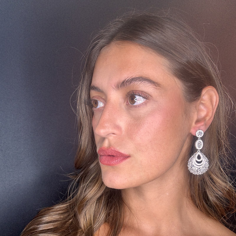 Palestro Milano Orecchini Gocce Pendenti Cristallizzate