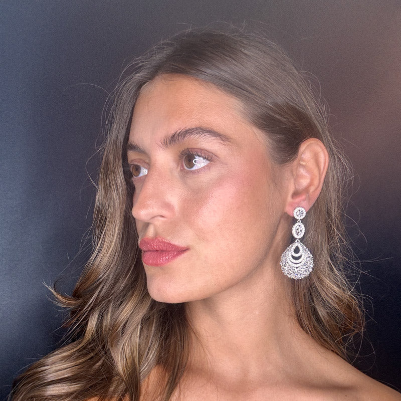 Palestro Milano Orecchini Gocce Pendenti Cristallizzate