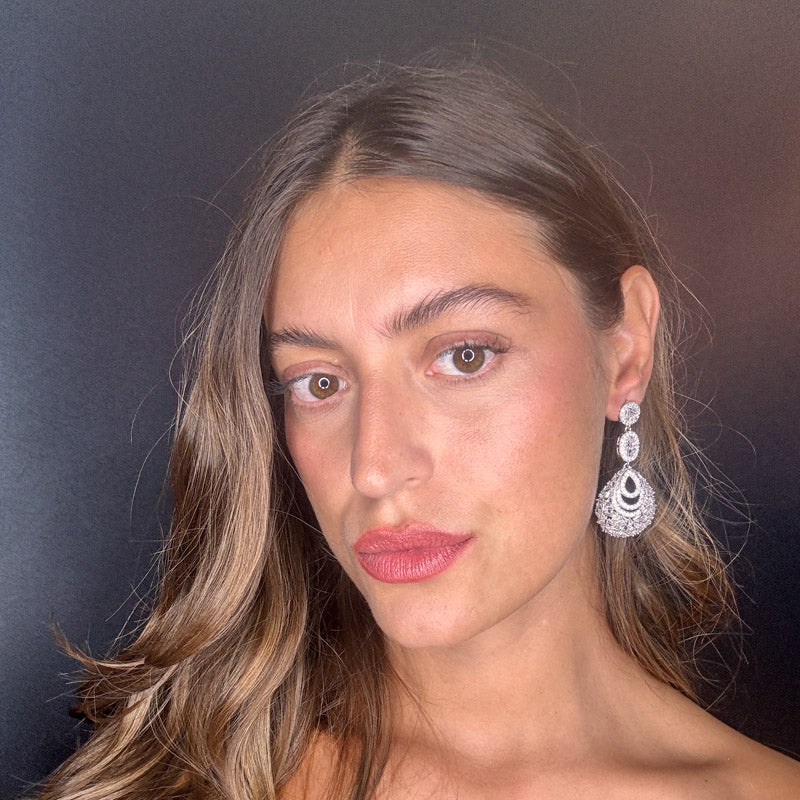 Palestro Milano Orecchini Gocce Pendenti Cristallizzate