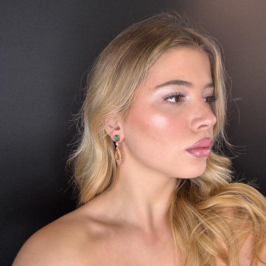 Palestro Milano Orecchini Goccia arancio di pavè