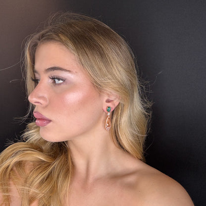 Palestro Milano Orecchini Goccia arancio di pavè