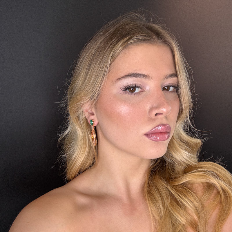 Palestro Milano Orecchini Goccia arancio di pavè