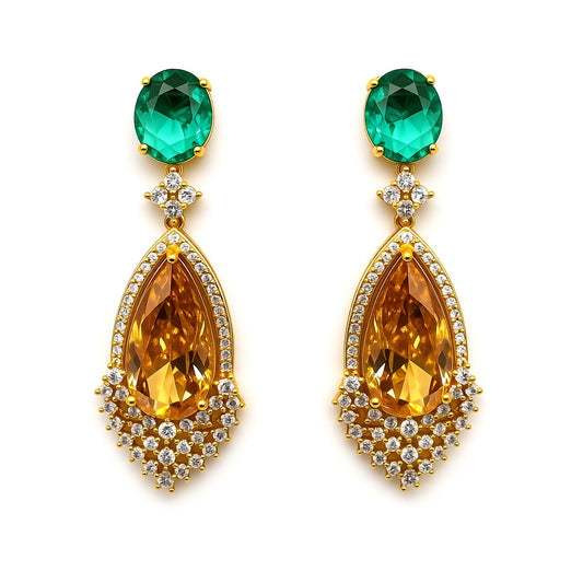 Palestro Milano Orecchini Goccia arancio di pavè