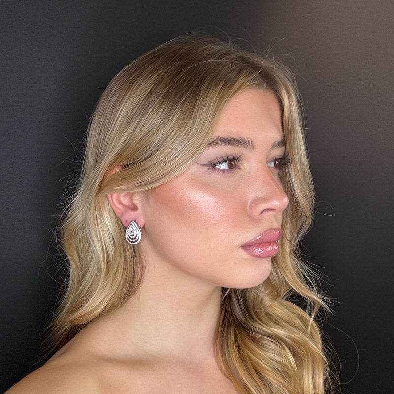 Palestro Milano Orecchini Goccia concentrica di pavè