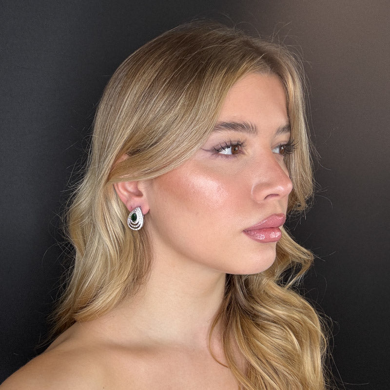 Palestro Milano Orecchini Goccia concentrica di pavè