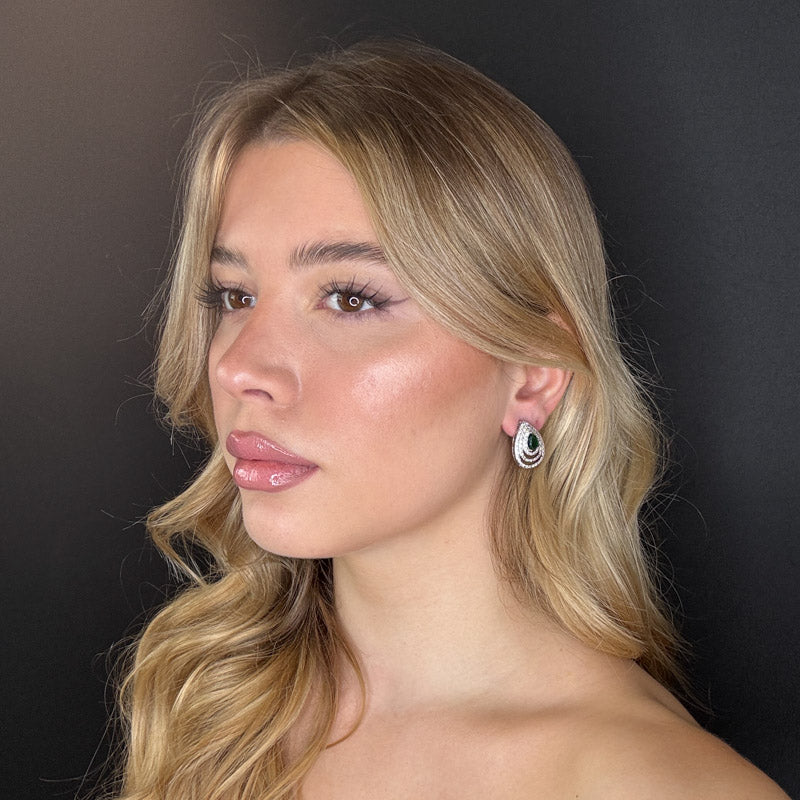 Palestro Milano Orecchini Goccia concentrica di pavè