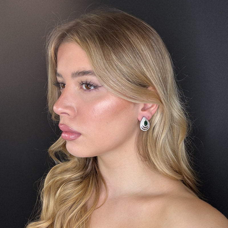 Palestro Milano Orecchini Goccia concentrica di pavè