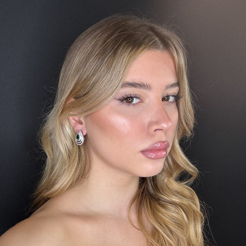 Palestro Milano Orecchini Goccia concentrica di pavè