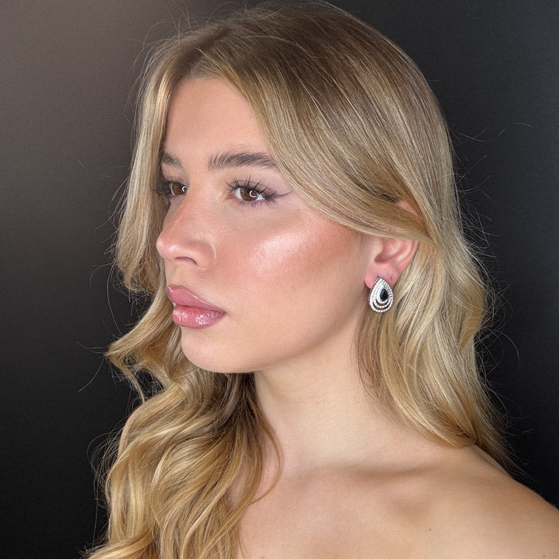 Palestro Milano Orecchini Goccia concentrica di pavè