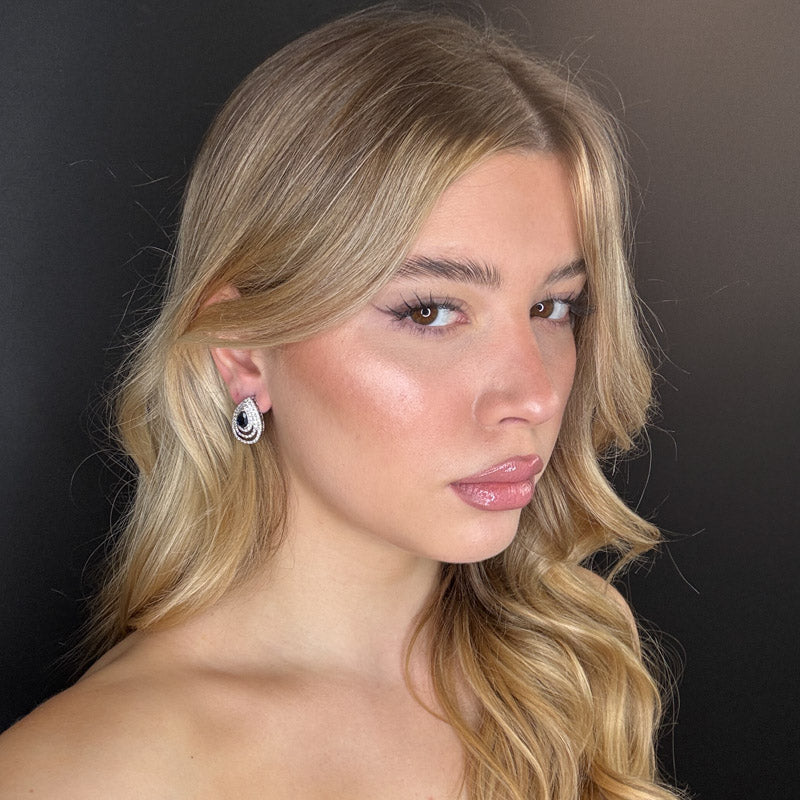 Palestro Milano Orecchini Goccia concentrica di pavè