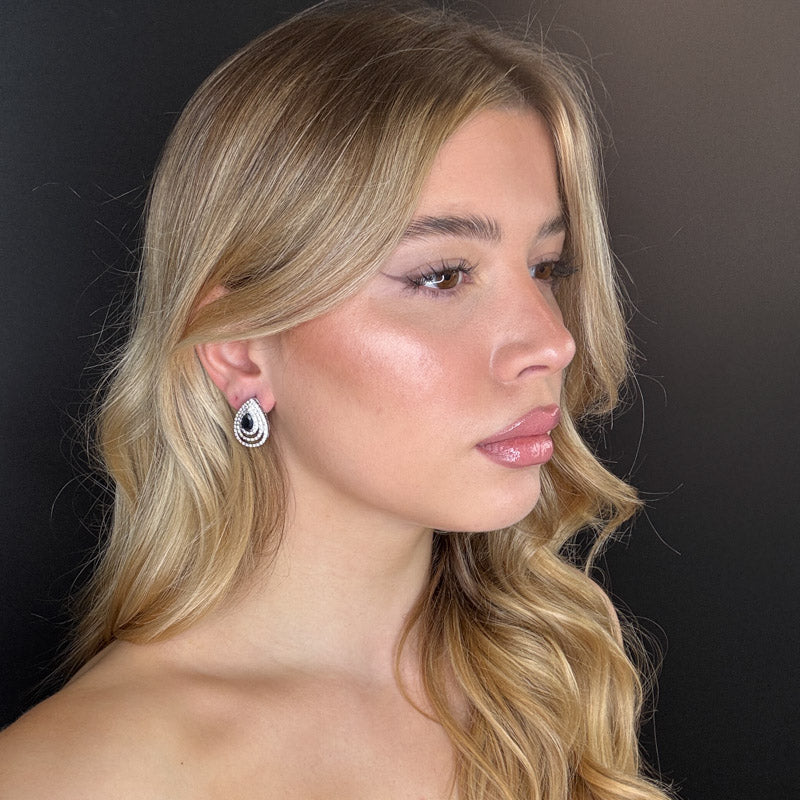 Palestro Milano Orecchini Goccia concentrica di pavè