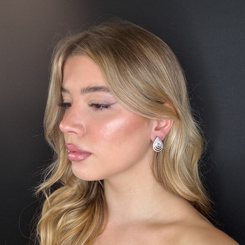 Palestro Milano Orecchini Goccia concentrica di pavè