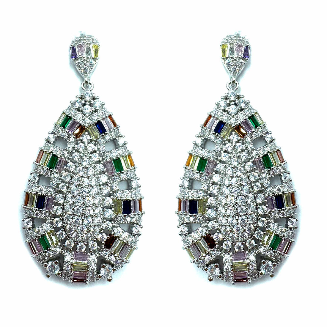 Palestro Milano Orecchini Goccia di pavè multicolor