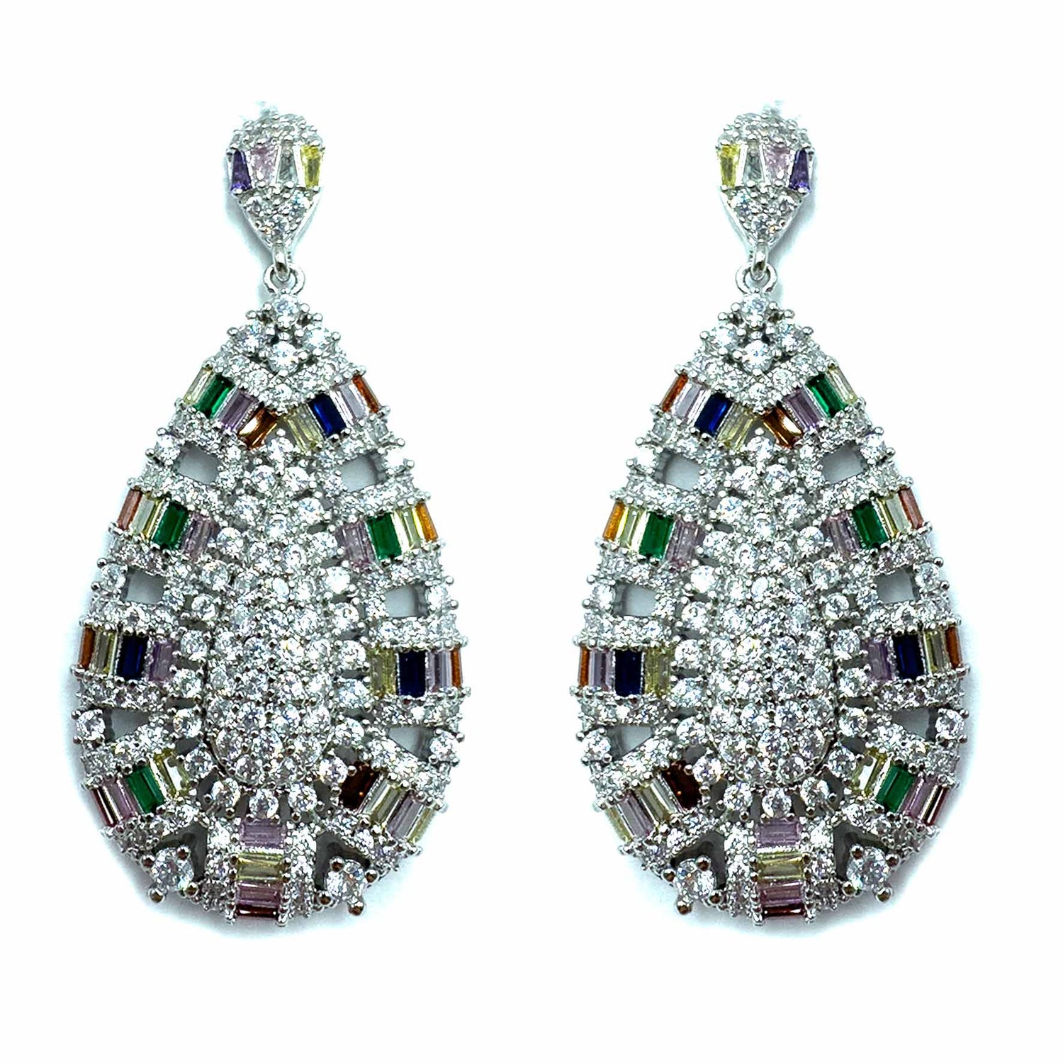 Palestro Milano Orecchini Goccia di pavè multicolor