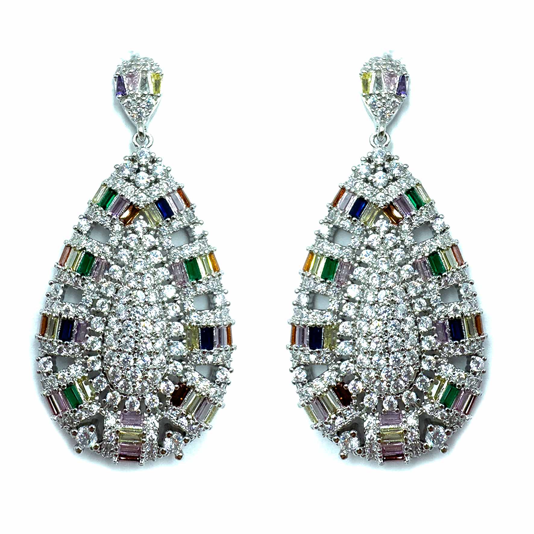 Palestro Milano Orecchini Goccia di pavè multicolor