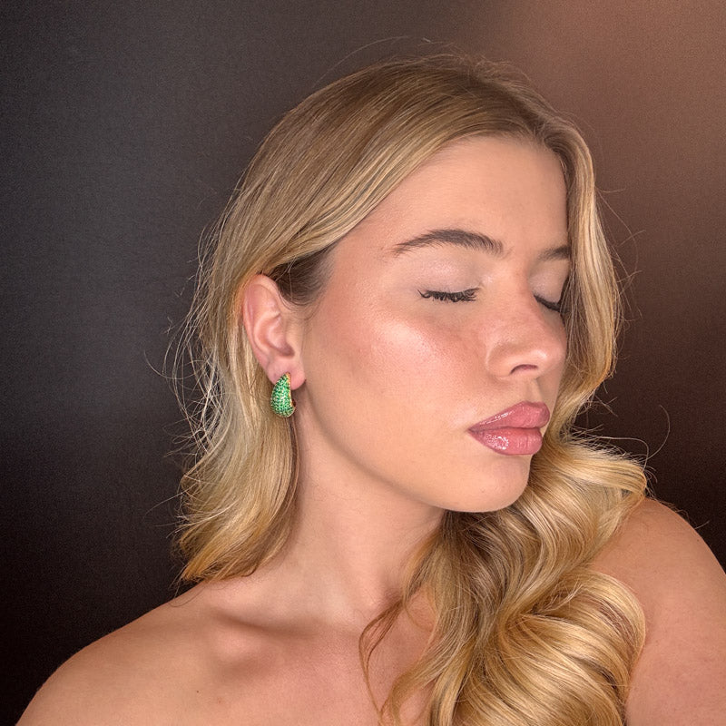 Palestro Milano Orecchini Goccia / Gold / Verde Goccia Torquoise