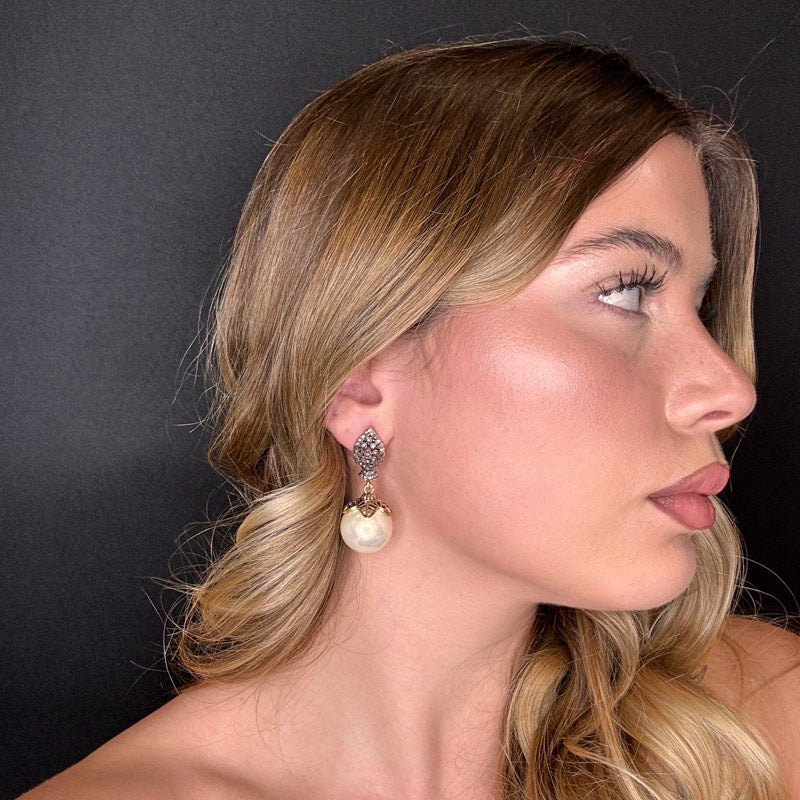 Palestro Milano Orecchini Goccia pendente con Perla Big