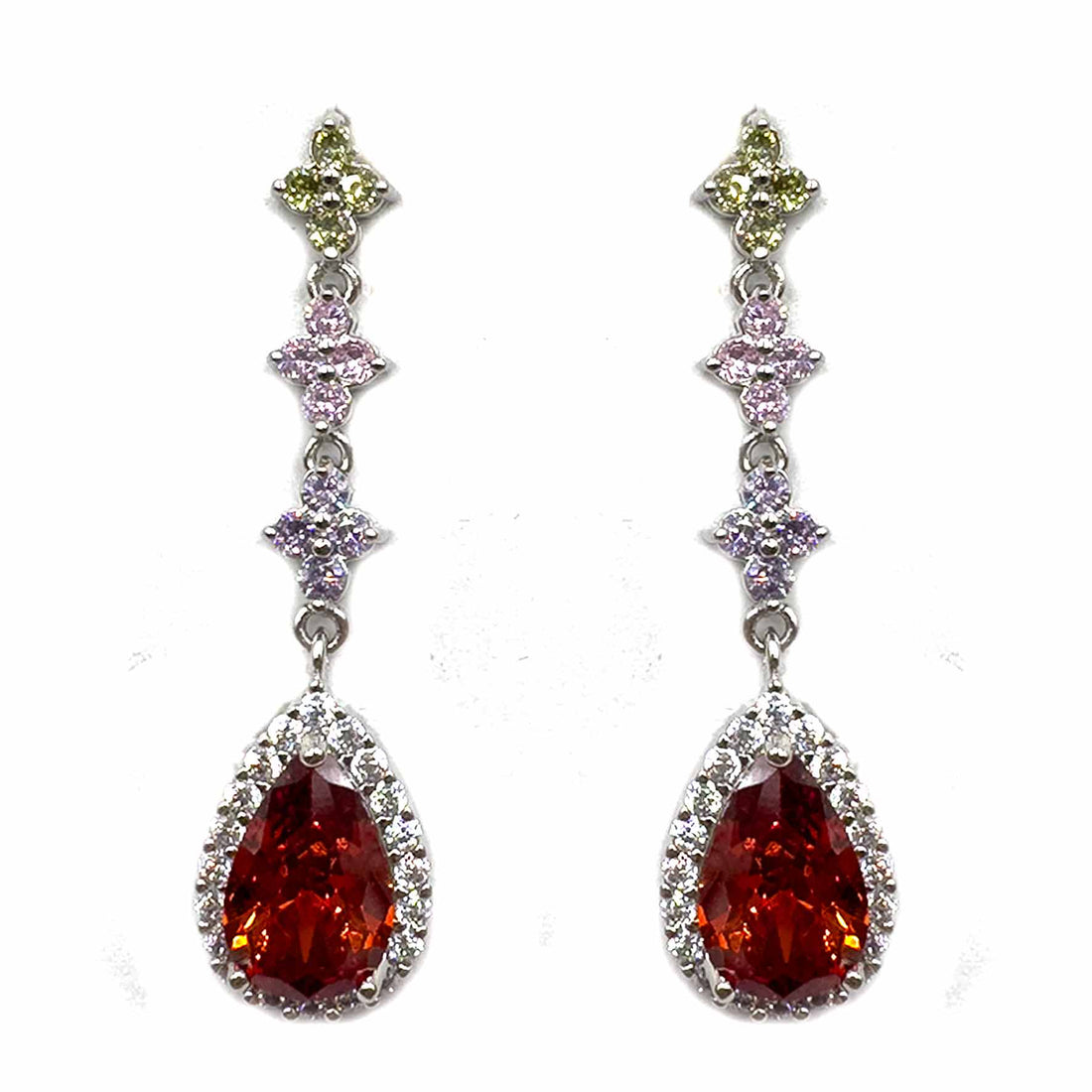 Palestro Milano Orecchini Goccia Rubino Stelline pendenti con goccia