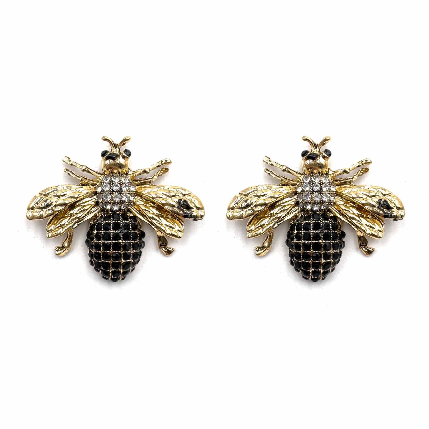 Palestro Milano Orecchini Gold Black Mosca di Zirconi