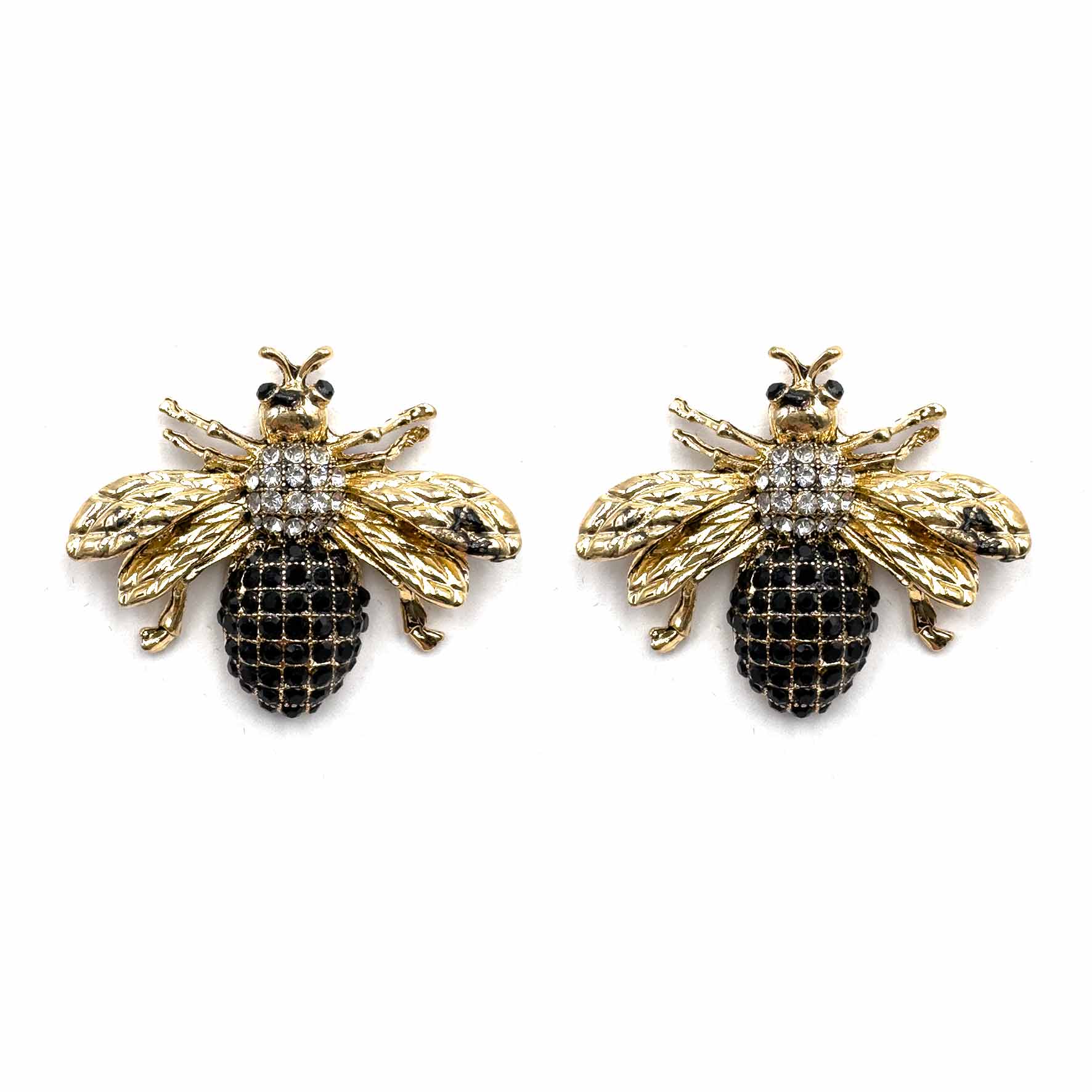 Palestro Milano Orecchini Gold Black Mosca di Zirconi