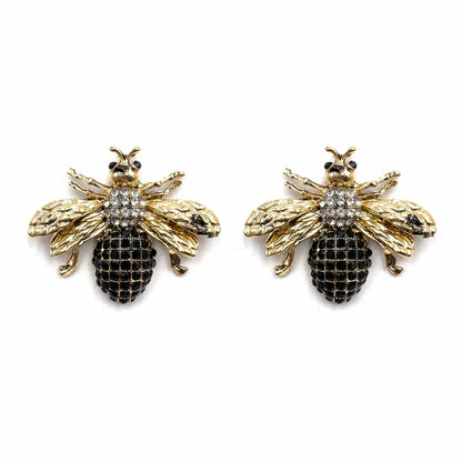 Palestro Milano Orecchini Gold Black Mosca di Zirconi