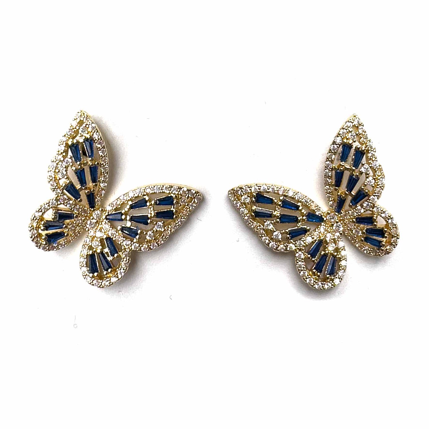 Palestro Milano Orecchini Gold Blu Baby Farfalle