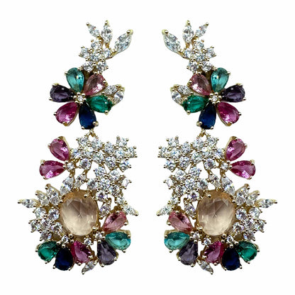Palestro Milano Orecchini Gold - Champagne Fucsia Trionfo di Fiori - new version