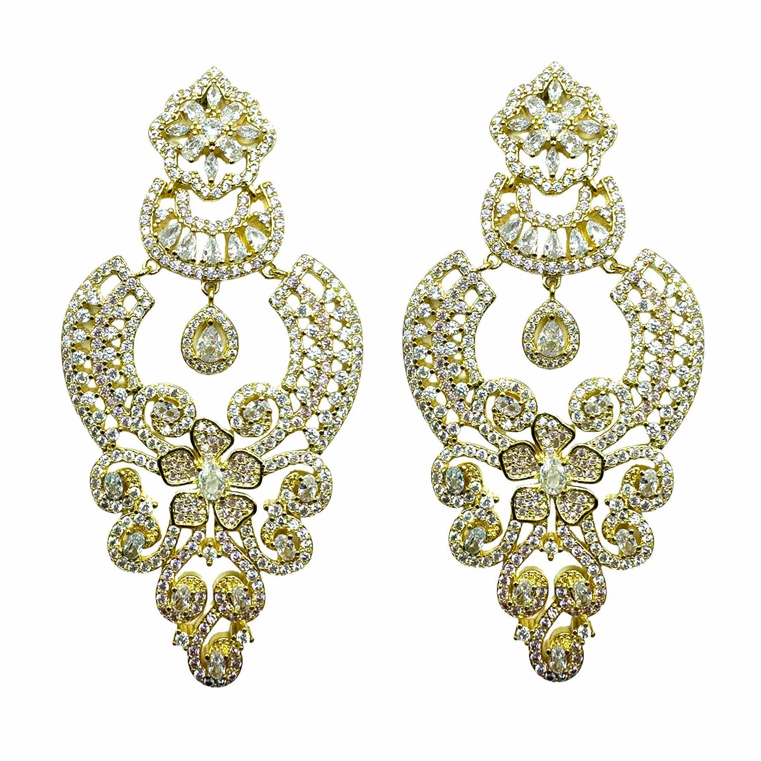 Palestro Milano Orecchini Gold Cristallo Armonia di Pavè