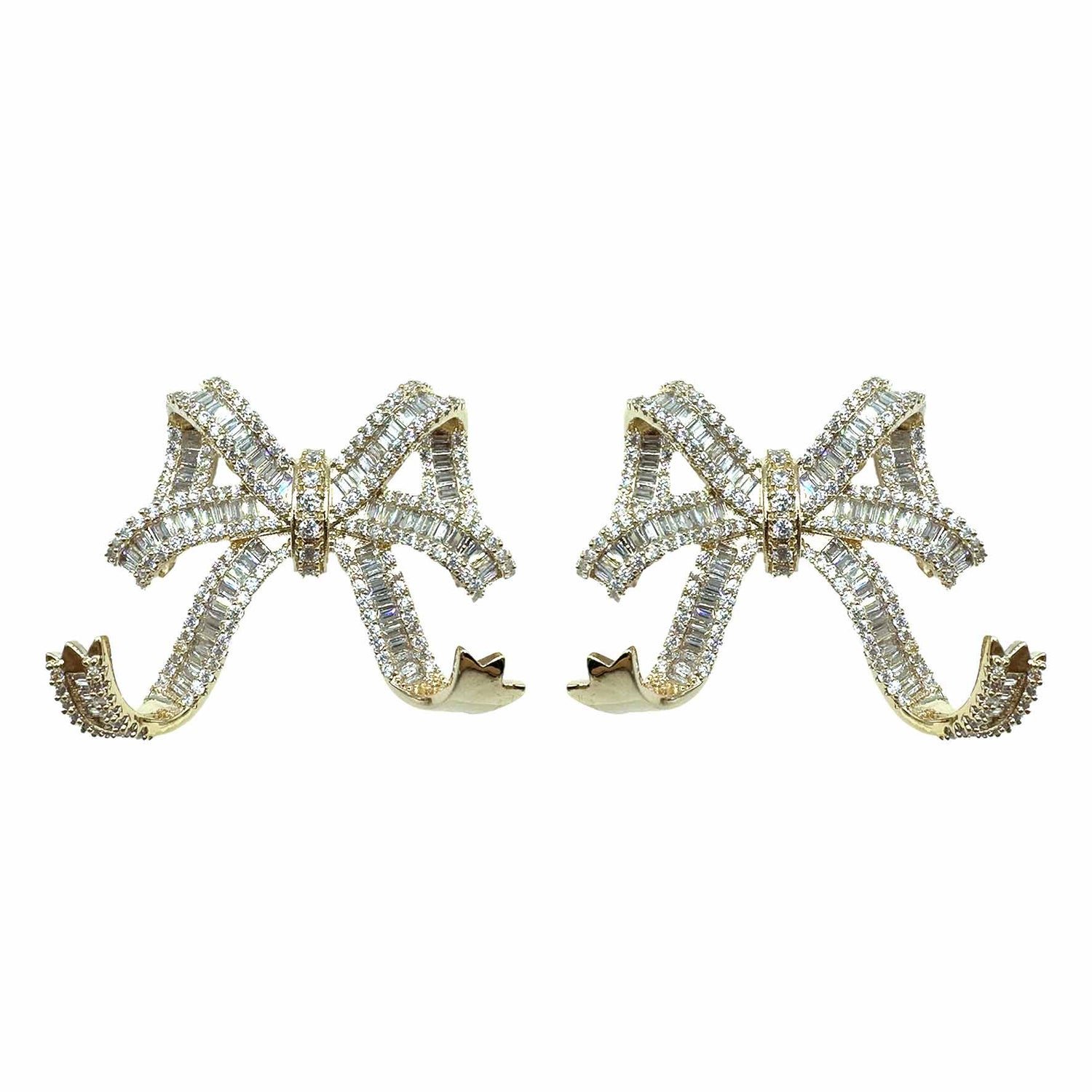 Palestro Milano Orecchini Gold Cristallo Fiocco di cristalli