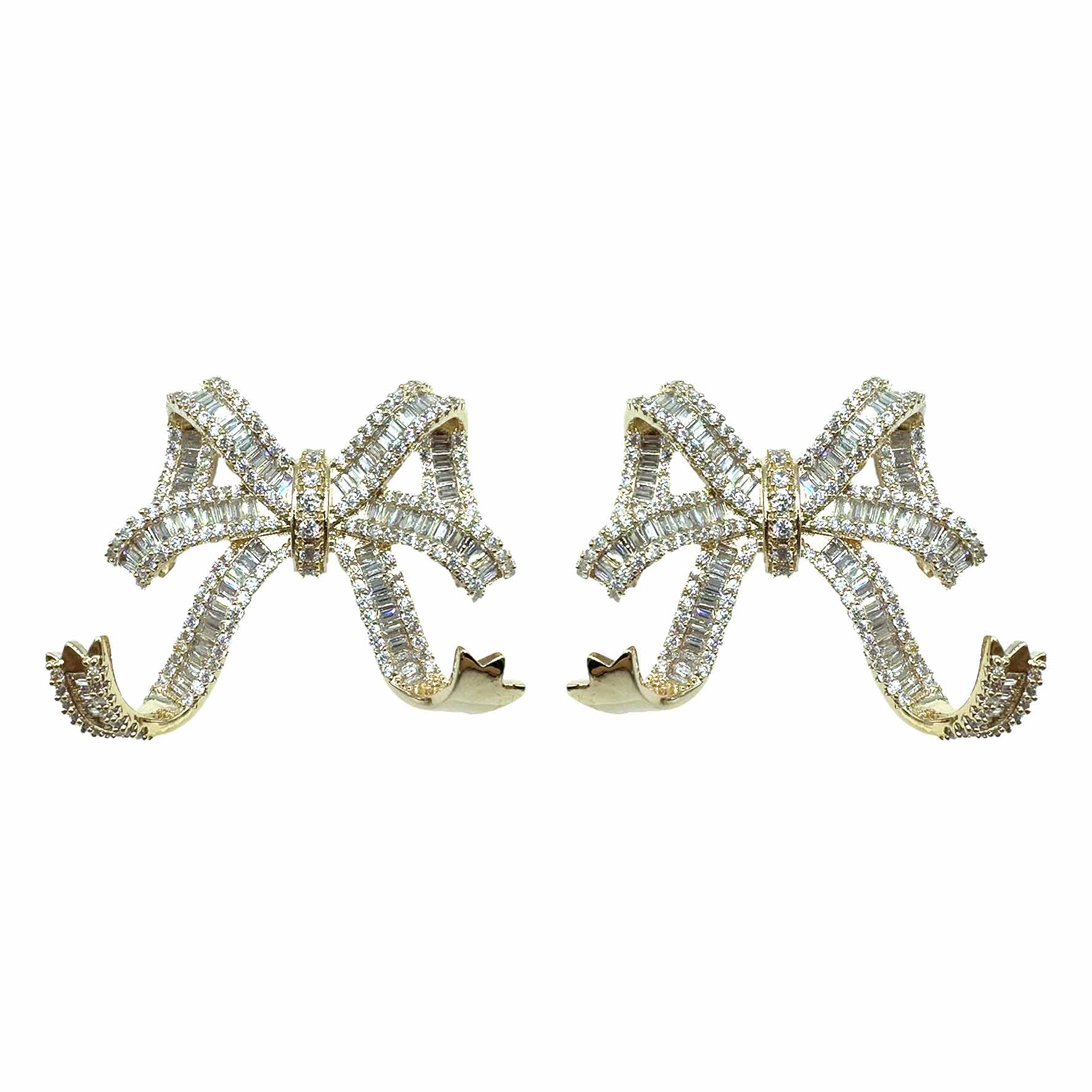 Palestro Milano Orecchini Gold Cristallo Fiocco di cristalli