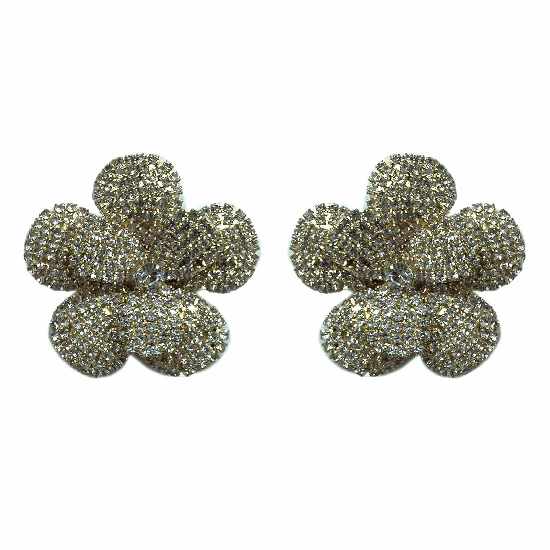 Palestro Milano Orecchini Gold cristallo Fiore splendente di zirconi