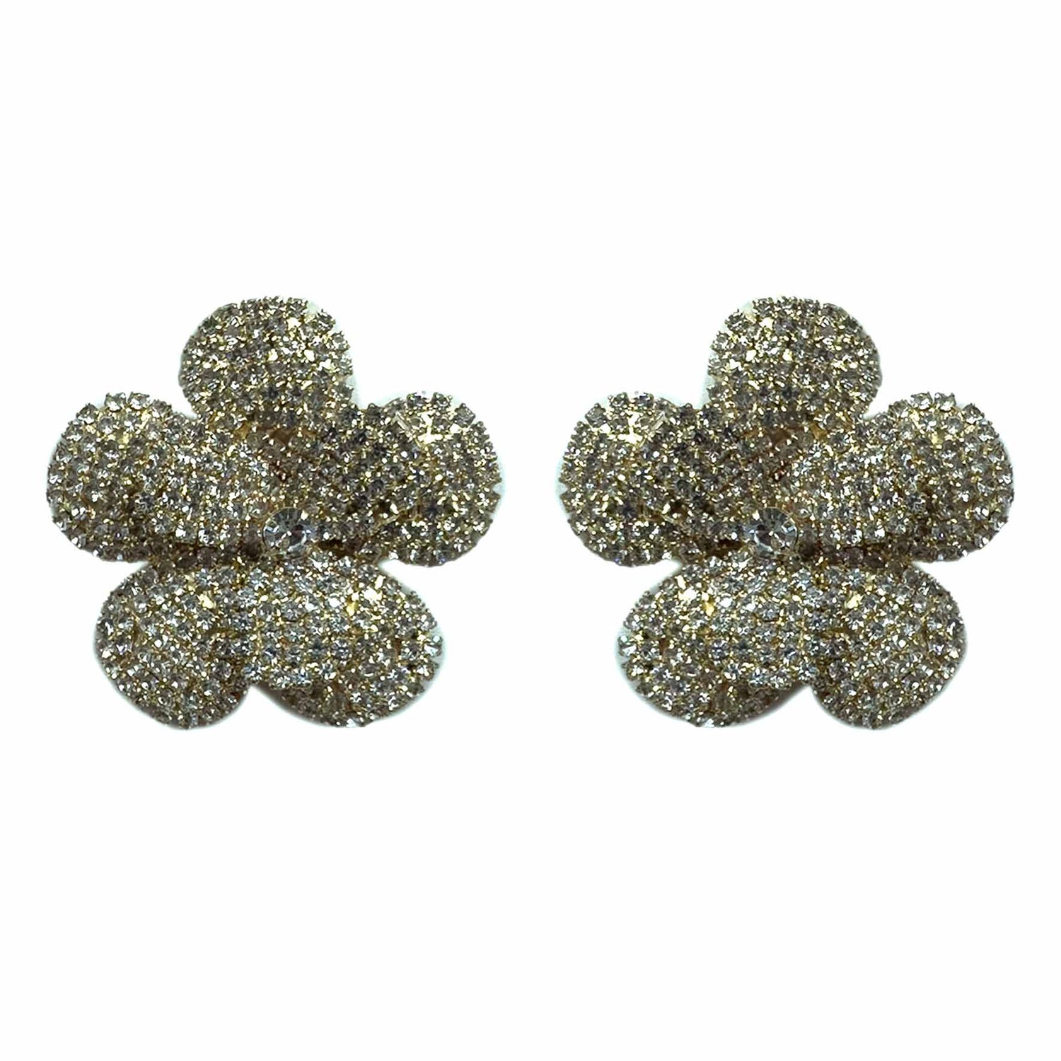 Palestro Milano Orecchini Gold cristallo Fiore splendente di zirconi