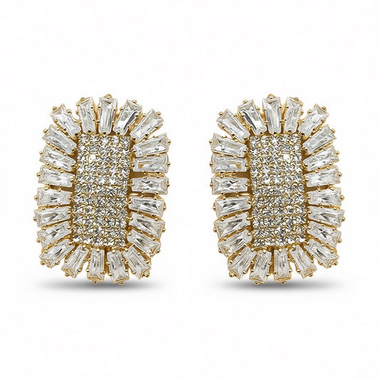 Palestro Milano Orecchini Gold Cristallo Girasole Rettangolare